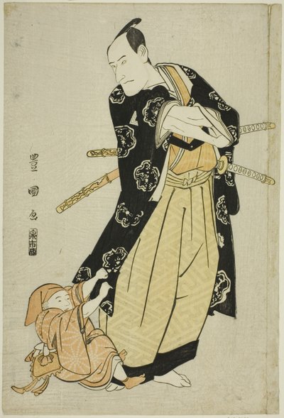 A színész Ichikawa Danjuro VI és egy fiú alkotó: Utagawa Toyokuni I