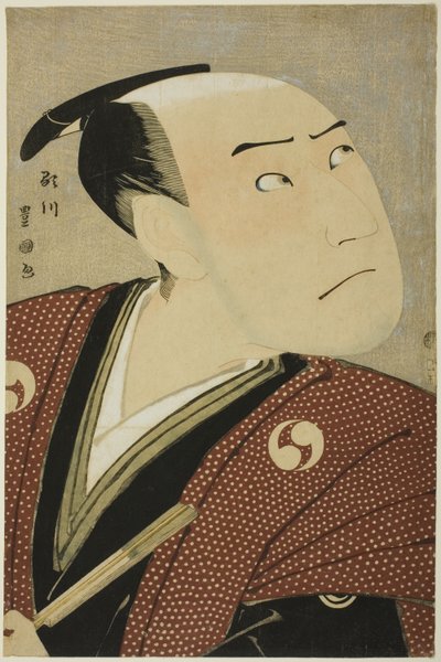 A színész, Sawamura Sojuro III Oboshi Yuranosuke szerepében az "Edo no Hana Ako no Shiogama" című darabban, amelyet a Kiri Színházban mutattak be 1796 negyedik hónapjában. alkotó: Utagawa Toyokuni I