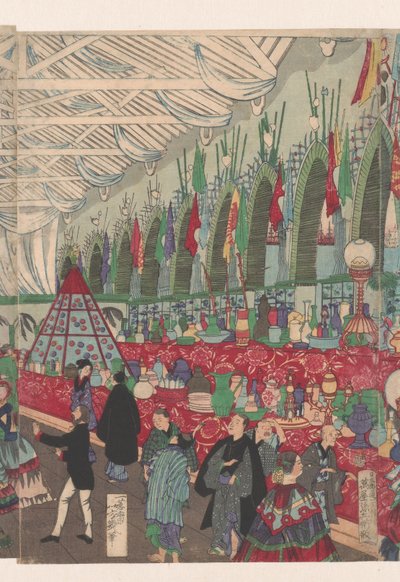 Egy virágzó angol kereskedőház Yokohamában alkotó: Utagawa Yoshiiku
