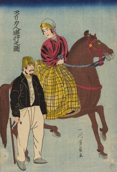 Amerikaiak kiránduláson alkotó: Utagawa Yoshikazu