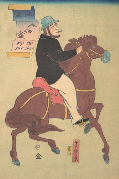 American Horseman, 1. hónap, 1861. alkotó: Utagawa Yoshitora