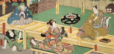 Jelenet a Genji monogatari-ból (Genji meséje), Murasaki Shibuku (sz. 978) c. 1860 (színes fatömbnyomat) alkotó: Utagawa and Toyokuni Kuniyoshi