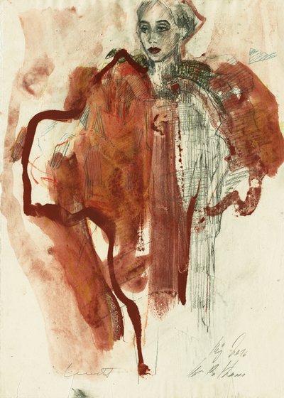 Elegáns vörös portré alkotó: Ute Rathmann
