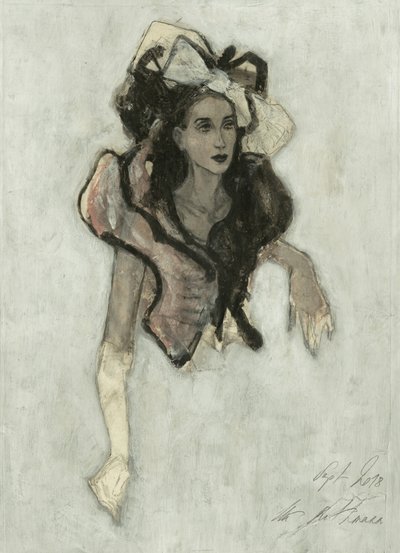 Elegáns nő kalapban alkotó: Ute Rathmann