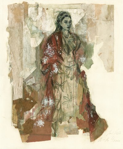 Elegáns női piros kendő alkotó: Ute Rathmann