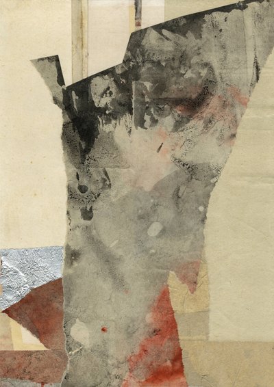 Modern, texturált kollázs alkotó: Ute Rathmann