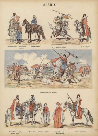 Szpáhik, a francia hadsereg gyarmati katonái (színes litho) alkotó: Victor Armand Poirson