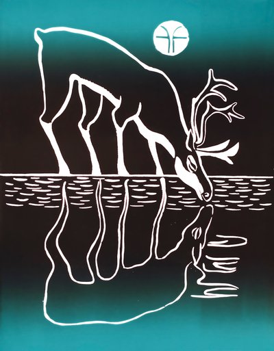 Drinking Caribou, 2018 (tinta, papír) alkotó: Vadym Vaskovsky