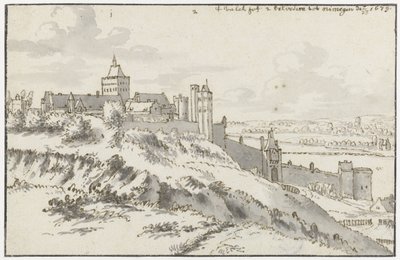 Kilátás a Valkhofra és a Belvedere-re Nijmegenben alkotó: Valentijn Klotz (possibly)