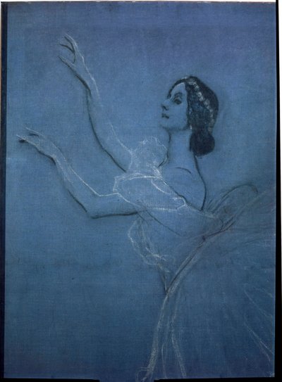Anna Pavlova (1882-1931) balerina Frederic Chopin (1810-1849) "Sylphides" című balettjében (részlet). Valentin Alekszandrovics Szerov (1865-1911) alkotása, tempera és kréta vászonra alkotó: Valentin Aleksandrovich Serov