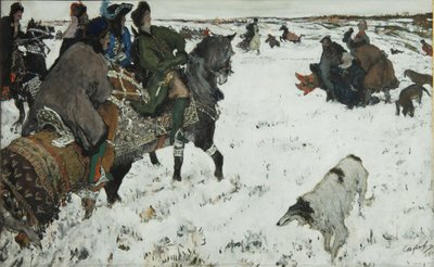 I. Péter a vadászatban, 1902 alkotó: Valentin Aleksandrovich Serov