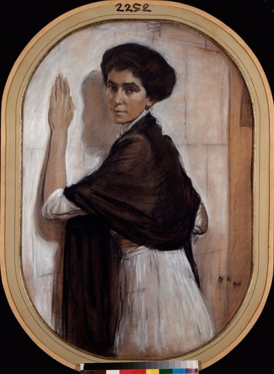 Sofia Olsuphyeva grófnő portréja. Valentin Alekszandrovics Szerov (1865-1911) műve, pasztell és szangvinikus kartonon alkotó: Valentin Aleksandrovich Serov