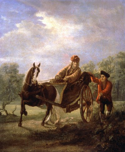 Voltaire egy szekéren, c. 1770-1775 (festmény) alkotó: Valentin Aleksandrovich Serov