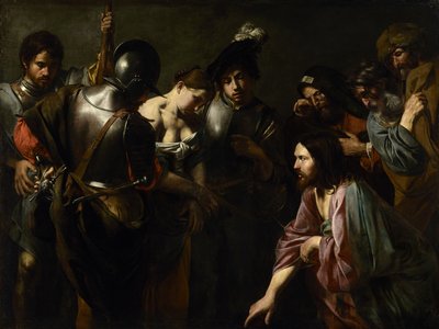 Krisztus és a házasságtörőnő alkotó: Valentin de Boulogne