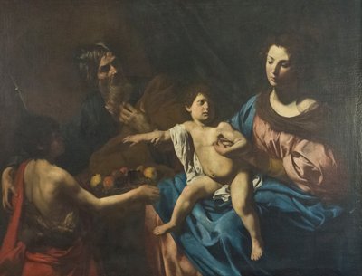 Szent család fiatal Keresztelő Szent Jánossal alkotó: Valentin de Boulogne