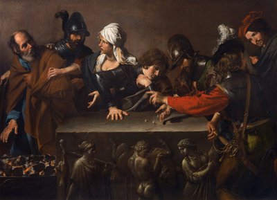 Valentin de Boulogne (1591-1632) Szent Péter tagadása. Olaj, vászon, c. 1616-1617. Mérete: 171,5x241 cm. Roberto Longhi Művészettörténeti Tanulmányok Alapítvány, Firenze alkotó: Valentin de Boulogne
