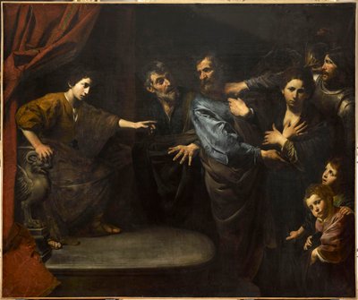 A felismert Suzanne ártatlansága avagy Daniel ítélete – Susanna ártatlansága vagy Dániel ítélete, Valentin de Boullogne (1591-1632). Olajfestmény alkotó: Valentin de Boulogne