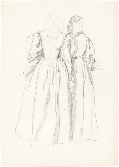 Tanulmány két fiatal nőről [recto] alkotó: Valentine Cameron Prinsep