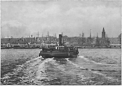Liverpool, a Mersey-ből, 1896 alkotó: Valentine and Sons Ltd