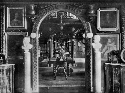 A könyvtár, Keir House, Bridge of Allan, Stirlingshire, Skócia, 1924-1926 alkotó: Valentine and Sons Ltd