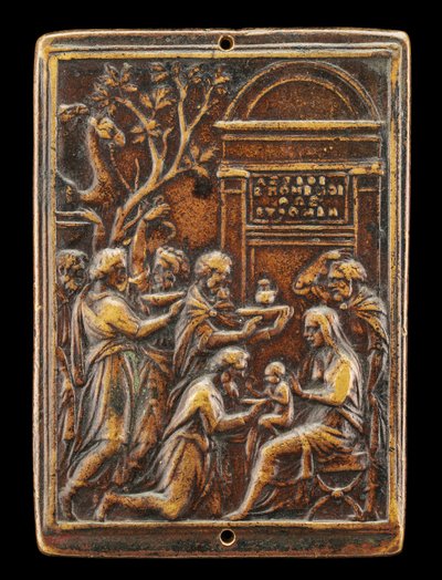 A mágusok imádása [előlap], c. 1530-as évek. alkotó: Valerio Belli
