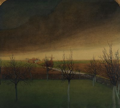 Tavasz előtt (akvarell papíron) alkotó: Valerius de Saedeleer