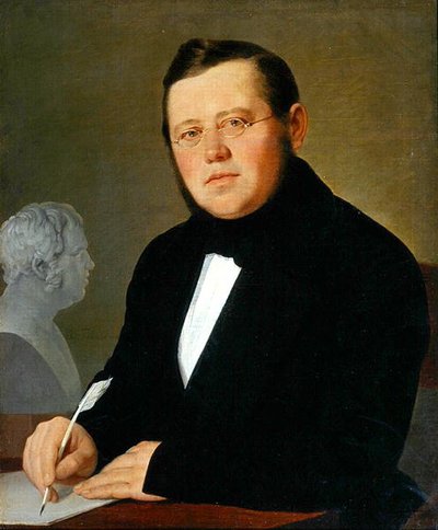 A szerző portréja, Michail Sagoskin alkotó: Vasili Andreevich Tropinin