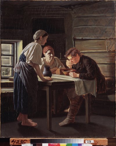 A zarándok fogadása. Vaszilij (Vaszilij) Grigorjevics Perov (1834-1882) festménye, olaj, vászon alkotó: Vasili Grigorevich Perov