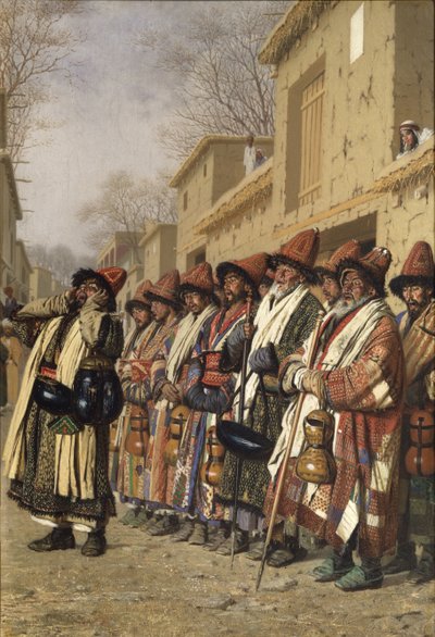 A dervisek kórusa alamizsnát kér Taskentben, 1870 alkotó: Vasili Vasilievich Vereshchagin