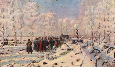 Úton - Visszavonulás és menekülés (színes litográfia) alkotó: Vasili Vasilievich Vereshchagin
