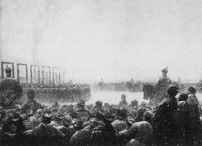 A terroristák kivégzése Oroszországban, 1884-1885 alkotó: Vasili Vasilievich Vereshchagin