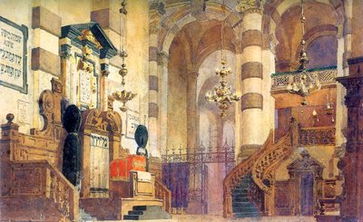 Színpadterv az „Uriel Acosta” operához, Valentina Serova, 1885. alkotó: Vasilij Dmitrievic Polenov