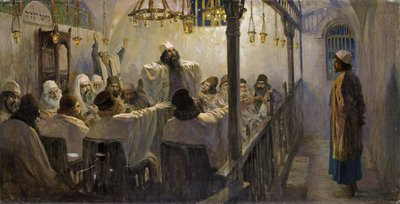 Il est coupable de la mort – Bűnös a halálban! - Polenov, Vaszilij Dmitrijevics (1844-1927) - 1906 - Olaj, vászon - 113x220 - Magángyűjtemény (A művész által az 1890-1900-as évek végén elkészült Krisztus élete című festménysorozat része) alkotó: Vasilij Dmitrievich Polenov