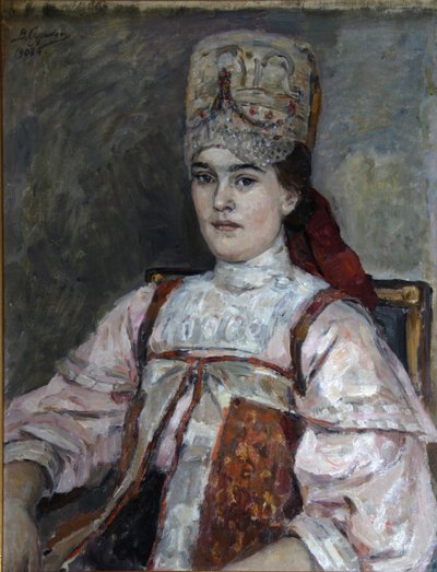 Natalia Fjodorovna Matvejeva portréja, 1908 alkotó: Vasilij Ivanovic Surikov