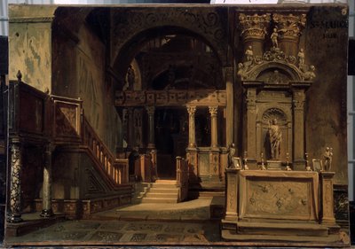 A velencei Szent Márk-bazilika (Basilica di San Marco) belseje. Vaszilij Grigorjevics Khudyakov (1826-1871) festménye. Olaj, vászon, 29,5 x 41 cm alkotó: Vasily Grigorievich Khudyakov