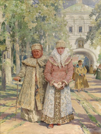 A kolostor kapuján kívül, 1916 alkotó: Vasily Ivanovich Navozov