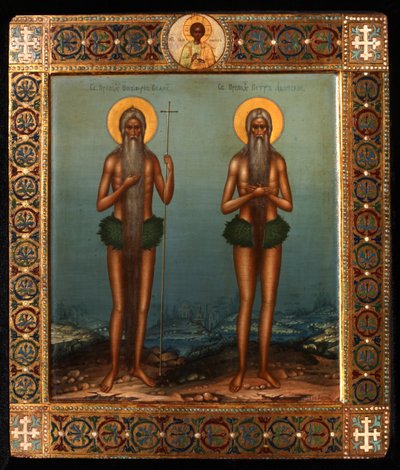Tiszteletreméltó Onufriosz és Athosz-hegyi Szent Péter, 1902 alkotó: Vasily Pavlovich Guryanov