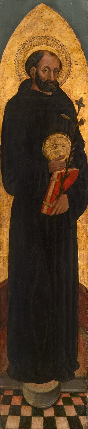 Tolentinoi Szent Miklós egy augustinusi oltárképről alkotó: Venetian