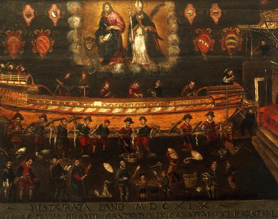 A Hajóépítő Céh cégtáblája a velencei arzenálban, Olaszországban alkotó: Venetian School