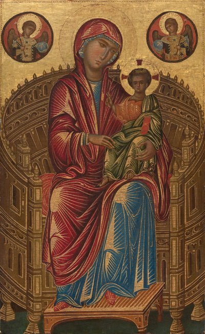Madonna és gyermeke ívelt trónon, 1260-1280 körül (tempera hársfa táblán) alkotó: Veneto-Byzantine School