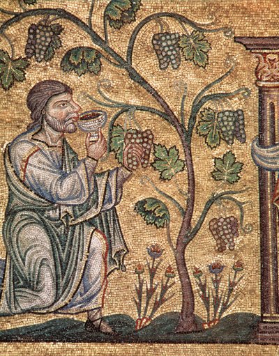 Noé élete, a részegség (mozaikrészlet alkotó: Veneto-Byzantine School