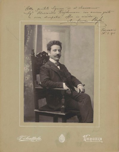 Marco Enrico Bossi orgonista és zeneszerző portréja 1861-1925 , c. 1900. alkotó: Venezia . Photo studio Francesco Scattola