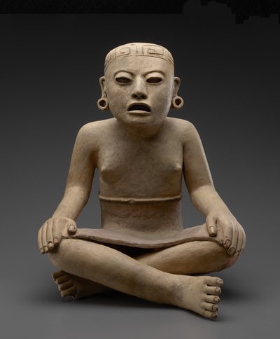 Ülő nő, i.sz. 600-900 (cserép és polikróm pigment) alkotó: Veracruz Gulf Coast Civilisation