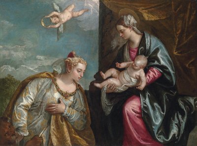 A Madonnát és a Gyermeket imádó Velence városának allegóriája alkotó: Veronese