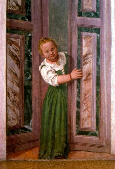 Gyermek az ajtóban, a Sala a Crociera-ból, 1561 körül alkotó: Veronese