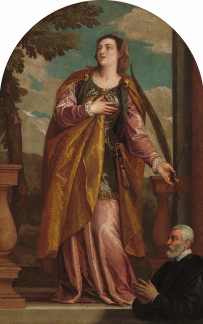 Szent Lucy és egy adományozó alkotó: Veronese Workshop