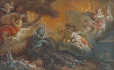 Xavéri Szent Ferenc halála, 1750 körül (olaj, pergamen) alkotó: Veronica Stern
