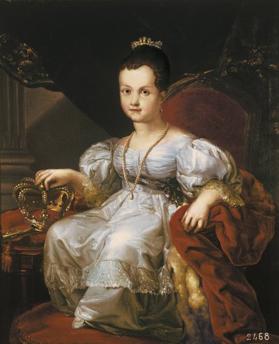 II. Izabella gyermekkori portréja (olaj, vászon) alkotó: Vicente Lopez y Portana