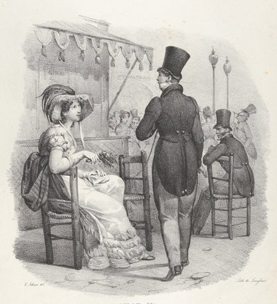 Pasas. IV: Engem néz! Istenem micsoda boldogság! Észrevesz engem! Micsoda boldogság!, 1824. alkotó: Victor Adam