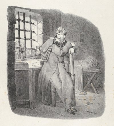 Pasas. XIII: Szt. Pelagia! kedves tartózkodás! Sainte-Pélagie börtön, bájos tartózkodás!, 1824.. alkotó: Victor Adam
